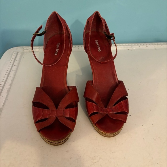 🛍️3/$30‎ Spring women’s red sandal espadrilles in size  39 - Picture 2 of 12